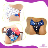 Washable & Reusable Baby Cloth Diaper With Adjustable Size Button (Set of 3)
